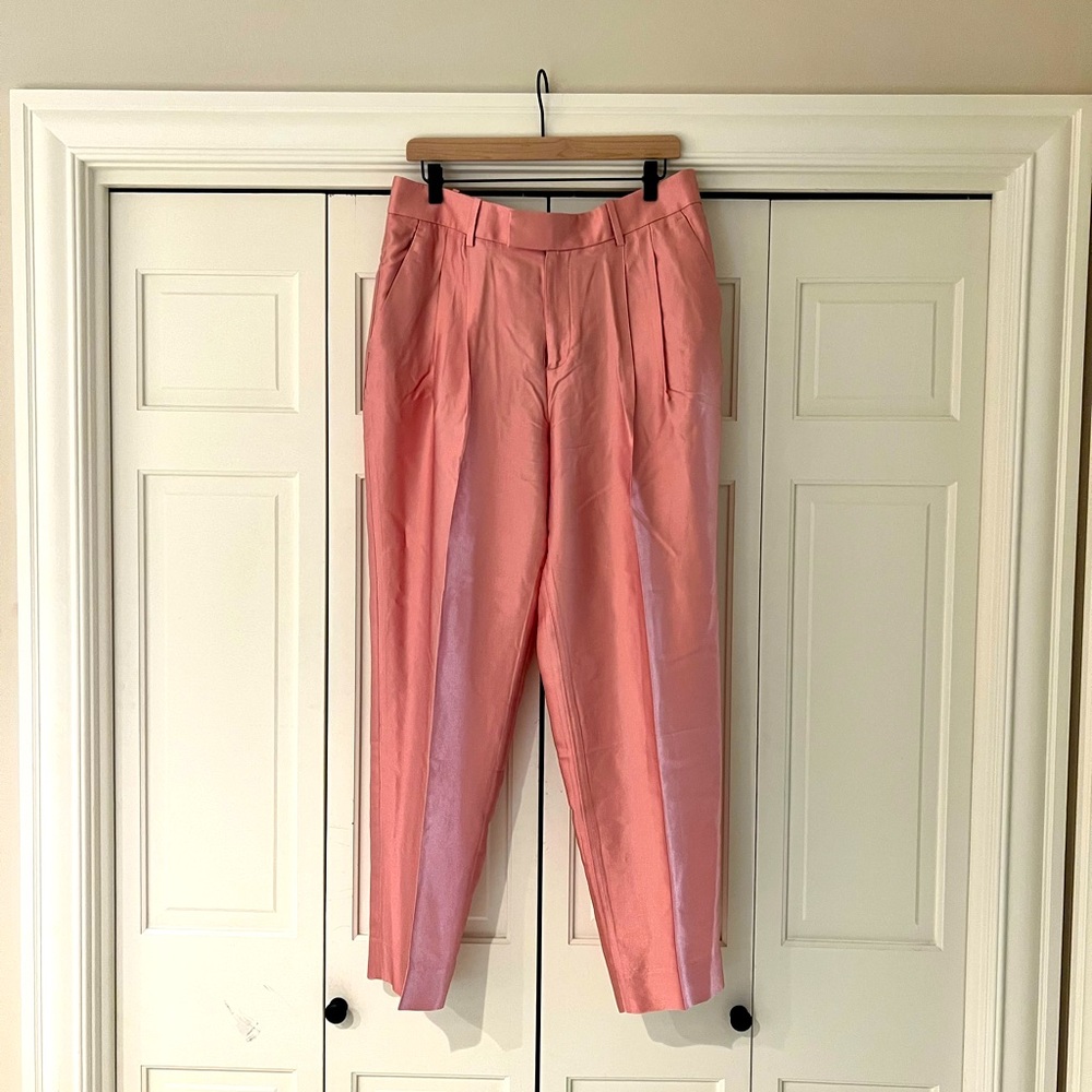 Shimmery Pink Pleated Pant